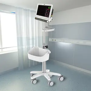 Chariot médical de bonne qualité support de moniteur instrument médical en acier inoxydable chariot de moniteur de patient pour clinique d'hôpital