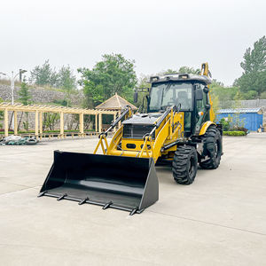 Traktor <span class=keywords><strong>Loader</strong></span> Backhoe Mini Retroexcavadora <span class=keywords><strong>CE</strong></span> EPA 4x4 Penggerak Roda Empat Pengantar Pabrik - Product Image 3
