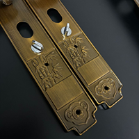 Juego de Manijas Dobles para Puerta Principal de Apartamento, de Latón Sólido Esmaltado, 800 mm de Largo, Diseño Europeo Moderno de Alta Calidad