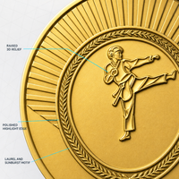 Hotselling creatieve Taekwondo 3D-medailles met aangepaste tekst en luxe koordjes, sportmedailles van metaal, groothandel op maat