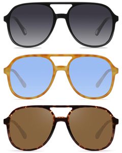 Gafas de Sol Cuadradas Retro para Hombre y Mujer, Estilo Vintage de los 70, con Doble Puente - Product Image 3