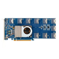 Tarjeta de Expansión PCIe 4.0 X16 10x SFF-8654 8i con Adaptador NVMe/U.2 PLX PEX88096, Ventilador de Refrigeración, Compatible con Bifurcación, Hecho en China, Privado