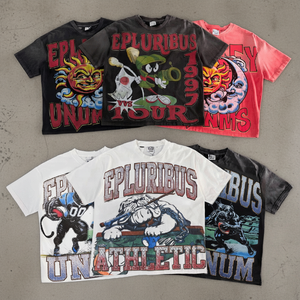 T-shirt personnalisé OEM avec impression DTG, coupe ample et carrée, en coton, style court, effet vieilli, délavé à l'acide, vintage, streetwear pour homme - Product Image 3