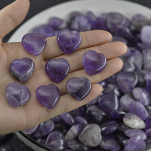 Natural Amethyst Rose Quartz Aventurine <strong>Jade</strong> Love Heart <strong>Stone</strong> Blue Agate Heart-shaped Wishing <strong>Stone</strong> Ornament - Product Image 4