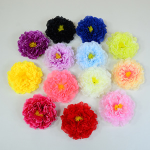 Cabeza de flor de peonía artificial Dongchen Crafts de 17 cm, flor de seda de poliéster para decoración de bodas, accesorios de baile, decoración del hogar - Product Image 1