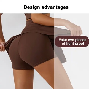 <span class=keywords><strong>Jupe</strong></span> de <span class=keywords><strong>tennis</strong></span> personnalisée pour femmes avec poches pour shorts, jupes de golf athlétiques taille haute pour femmes, jupes pour l'entraînement et la course à pied - Product Image 4