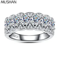 Bague MuShan en argent sterling 925 avec moissanite VVS, bague de soirée romantique pour partenaire, plaquée or véritable 18 carats, bagues brevetées MST