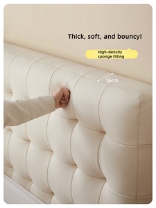 <span class=keywords><strong>Letto</strong></span> Moderno in <span class=keywords><strong>Legno</strong></span> di Quercia Massiccio con <span class=keywords><strong>Testiera</strong></span> Imbottita, Striscia LED e Illuminazione, Durevole e Confortevole, per Camera da <span class=keywords><strong>Letto</strong></span> Matrimoniale e Queen Size - Product Image 4