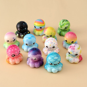 Adorable Figurine Pieuvre Souple en PU à Rebond Lent, Jouet à Presser Éducatif, Décompression, Ornement de Bureau, Vente en Gros - Product Image 3
