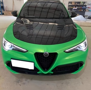 Pour Alfa <span class=keywords><strong>Romeo</strong></span> <span class=keywords><strong>Quadrifoglio</strong></span> Kit de mise à niveau nouveau couvercle de moteur en Fiber de carbone pare-chocs Surround style personnalisé - Product Image 4
