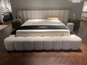 High Quality European Bed Frame Latest Fabric Stylish Modern Bedroom Furniture-Soft Upholstered Double <strong>King</strong> Queen Size Beds - Product Image 2