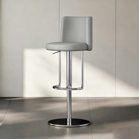 Tabouret de bar pivotant en acier inoxydable de luxe léger, réglable en hauteur, avec dossier, pour l'extérieur, l'hôtel et la salle à manger à domicile