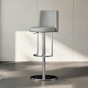 Tabouret <span class=keywords><strong>de</strong></span> <span class=keywords><strong>bar</strong></span> pivotant en acier inoxydable <span class=keywords><strong>de</strong></span> luxe léger, réglable en hauteur, avec dossier, pour l'extérieur, l'hôtel et la salle à manger à domicile - Product Image 4