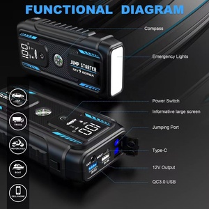 Démarreur de batterie d'urgence étanche 22000mAh 12V véhicule 2000A Booster <span class=keywords><strong>Jumper</strong></span> Pack voiture Jump Start Powerbank camions motos - Product Image 5