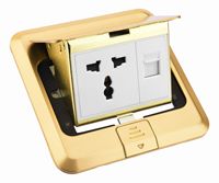 Prise de sol escamotable en acier inoxydable MAADN avec port USB, norme américaine, intégrée au mobilier de bureau, 15A IP44