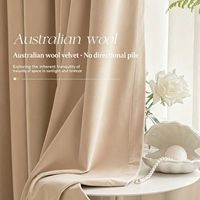 Série de rideaux en velours de haute qualité, matière première cachemire australien, vente en gros, couleur crème