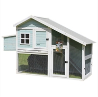 Clapier à lapins et poulailler de luxe Cage à lapins en bois intérieure et extérieure avec fermeture à bouton et toit étanche de grande taille