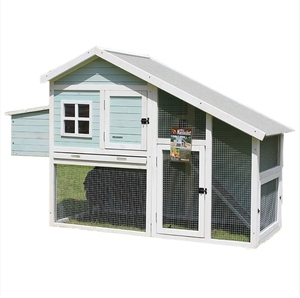 Clapier à lapins et poulailler de luxe <span class=keywords><strong>Cage</strong></span> à lapins en bois intérieure et extérieure avec fermeture à bouton et toit étanche de grande taille - Product Image 1