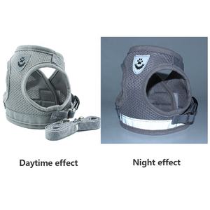 ロゴカスタマイズ可能 反射材付き通気性ドッグハーネスリードセット 犬用 ベスト型子犬用お散歩リード 卸売 - Product Image 4