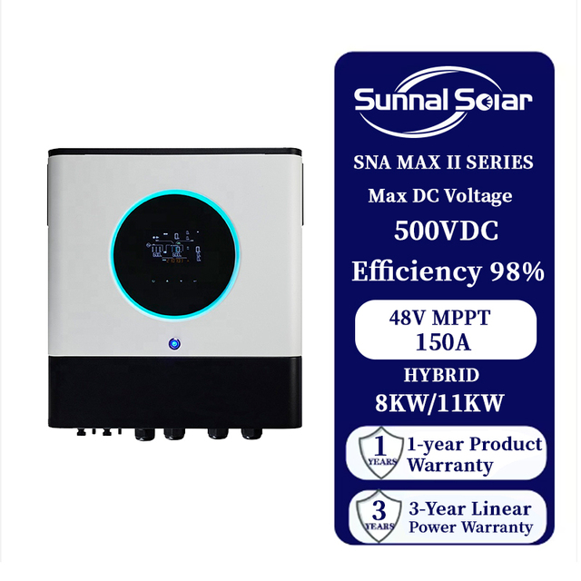 Split Phase Hybrid Solar Inverter 3Kw 5Kw 10Kw On/Off Grid 48V String Single Output Pure Sine Wave 93% Efficiency