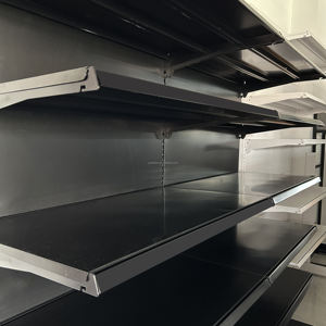 رف سوبر ماركت معدني حديث بلون أسود غير لامع ذو وجهين رفوف جوندولا متينة لعرض المنتجات في متاجر البقالة - Product Image 6