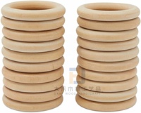 Usine inachevée solide 20/30/40/50/55/60/70/80mm anneaux en bois cercles anneau de dentition pour l'artisanat fabrication de bijoux bricolage pendentif connecteurs