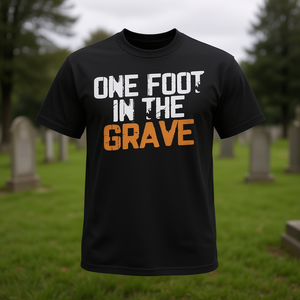 T-shirt One Foot In The Grave noir pour adulte, unisexe, manches courtes, col rond - Product Image 3