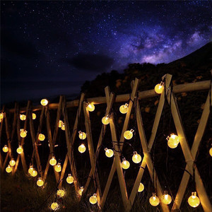 <span class=keywords><strong>Guirlande</strong></span> Lumineuse <span class=keywords><strong>Boule</strong></span> de Cristal à Bulles pour Extérieur, Étanche à 30 LED, Alimenté par Énergie <span class=keywords><strong>Solaire</strong></span>, pour Décoration de Fête - Product Image 3