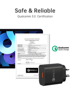 Petit profil 18W Qualcomm Charge rapide 3.0 adaptateur secteur de chargeur de voyage haute vitesse intelligent pour Vivo Compatible avec les prises EU US