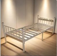 Cadre de lit simple en fer moderne, portable, pour usage domestique, appartement, chambre, hôtel