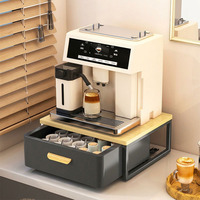 Étagère de rangement grande capacité blanche/grise pour machine à café à capsules avec tiroir coulissant