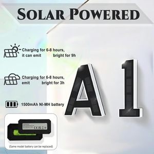 ALECTER LED Solar Powered Waterproof LED House Numbers-Black Modern Design for Outdoor Use Exterior Modern House Numbers Light - Product Image 3