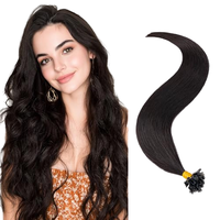 Peluca de cabello humano real corto con puntas en U, cabello liso SDD, doble trama, cola de cabello que se puede teñir y rizar, postizo de cabello real.