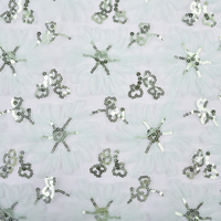 Tissu en maille respirant de 130 cm, résistant aux plis, avec broderie de sequins, pour robe de mariée, fourni par l'usine