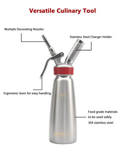 Distributeur de crème fouettée en acier inoxydable écologique avec buses en plastique - Product Image 5