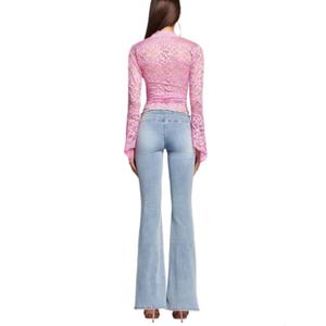 Pantalones Vaqueros de Moda, Diseño Sexy en V, Cintura Baja, Lavado Azul, Jeans para Mujer - Product Image 3