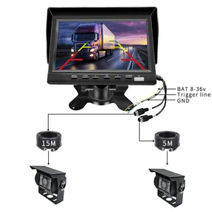 AHD 7 pollici monitor per camion radar sensore di parcheggio telecamera di retromarcia linea di parcheggio sistema di retrovisione per camion telecamera di Backup monitor per auto