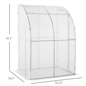 Mini-serre Db Walk In 60x40x72 en acier avec panneaux en polycarbonate, abri de jardin écologique pour usage intérieur et extérieur - Product Image 4