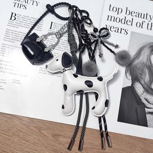 Mignon PU Peau Tacheté Chien Sac Pendentif Gris Peluche Boule Porte-clés <span class=keywords><strong>Mini</strong></span> Sac Pendentif - Product Image 3