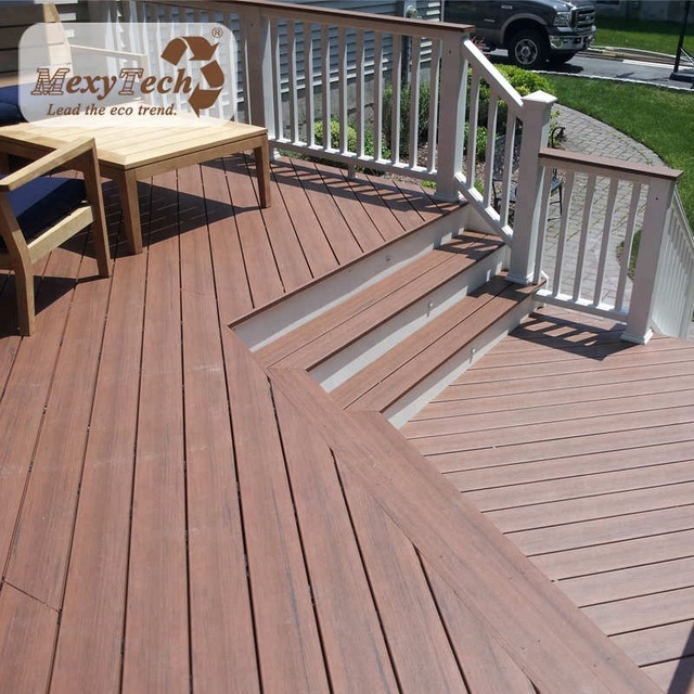 Co-Extrusion WPC Anti-UV Waterproof Anti-Slip Outdoor Garden Patio Fire Rated Low Smoke Hollow 140x22mm Capped Composite Decking