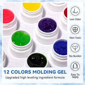 HONEY GIRL Gel texturé 3D Transparent Semi Solide Moulage Sculpture Sculpture Frottant Tremper Miroir Poudre No Wipe 4 1 Nail Art Gel - Product Image 3