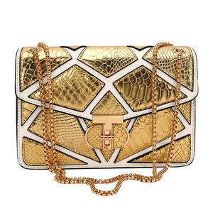 Nuevos bolsos de diseñador de moda, bolsos de mujer de empalme cuadrado de cadena Popular, bolsos de diseñador de lujo ligeros - Product Image 5