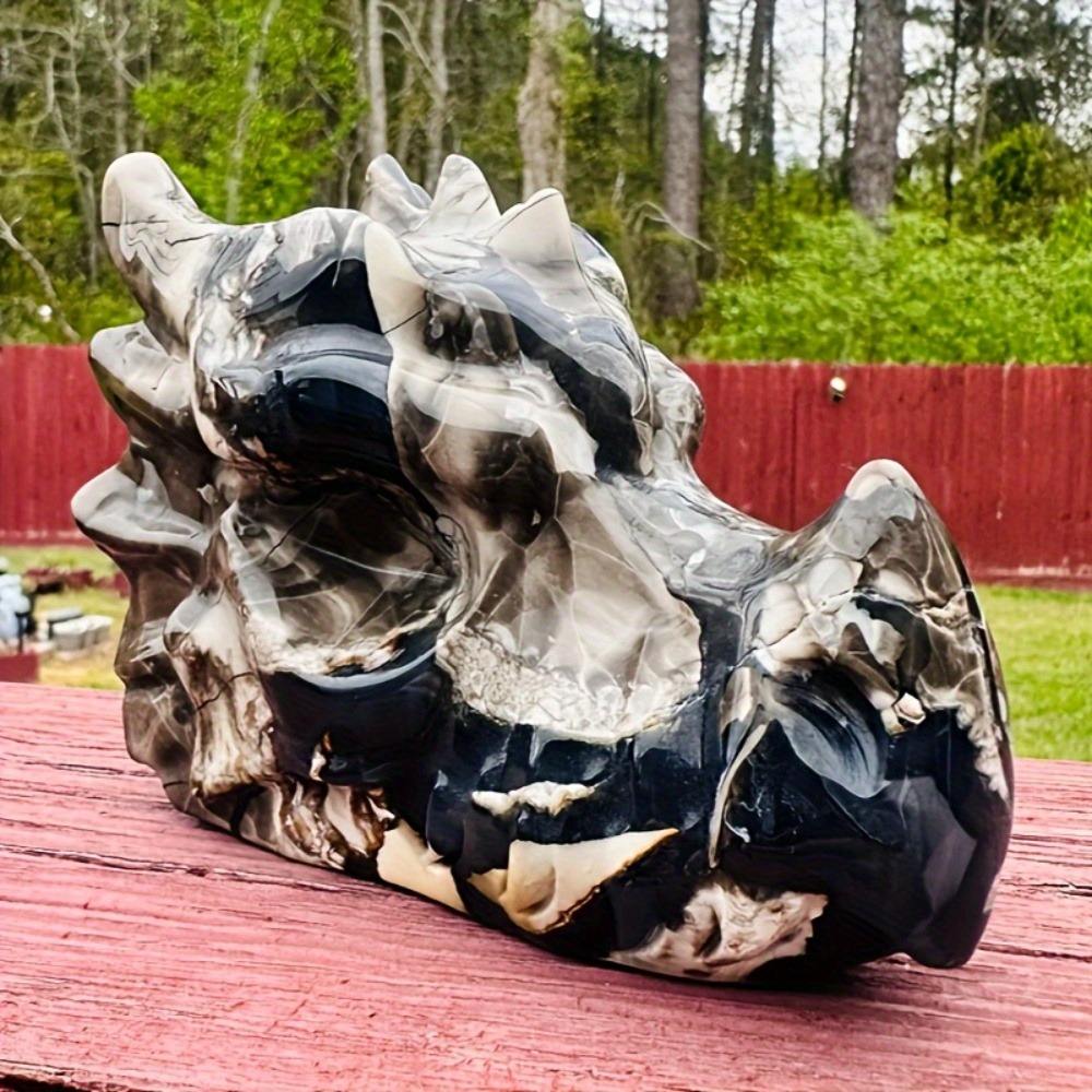 หัวกะโหลกมังกรอาเกตภูเขาไฟ