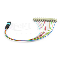 Kabel Patch Fiber MPO LC High-Density JFOPT JFOPC-MPO APC/UPC G657 LSZH 0.9mm Kompatibel dengan Jaringan 4G/5G Konektor SC/FC/LC/ST