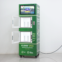 Machine de nettoyage à vapeur double compartiment commerciale pour chaussures, avec UV, laveuse-sécheuse et dispositif de brossage, 220V