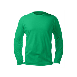 Camiseta de Manga Larga para Hombre, Color Sólido, Corte Regular, Informal, de Algodón, Básica, Cómoda, Suave, para Uso Diario - Product Image 1