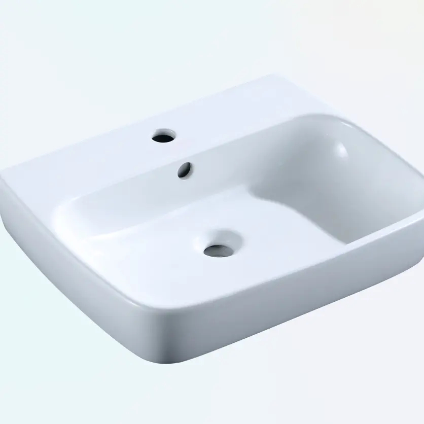 Salle de bain design de luxe Lavabo suspendu au mur Lavabo de comptoir Salle de bain rectangulaire en céramique