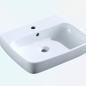 Luxury Design Bathroom Wall Hung Basin Countertop Sink Rectangular Bathroom Ceramic