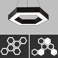 60*60cm Hexagone Led Suspension Noir Led lampes de forme hexagonale Pour Café Maison Couloir hexagone forme suspension 24 pouces