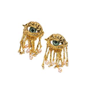 Broches de Metal Vintage con Ojos de Demonio para Hombre y Mujer, Estilo Exagerado y Moderno, con Perlas Imitadas y Borlas Delicadas, Joyería - Product Image 5